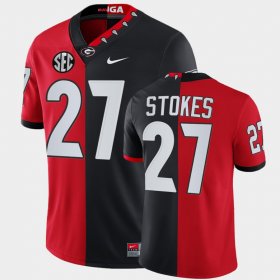 #27 Eric Stokes Split Edition Georgia 100th Season NFL Alumni Mens Red Black Jersey 578671-179