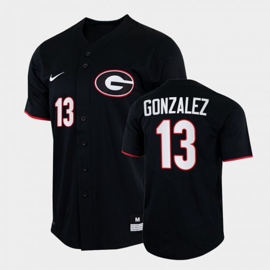 #13 Fernando Gonzalez College Baseball Georgia 2022 Full-Button Men Black Jersey 924219-147