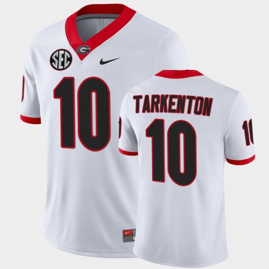 #10 Fran Tarkenton College Football Georgia Bulldogs Alumni Men\'s White Jersey 357426-571