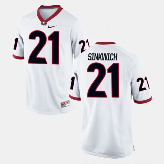 #21 Frank Sinkwich Alumni Football Game UGA Men\'s White Jersey 967383-469