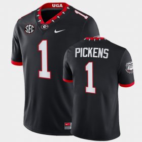 #1 George Pickens College Football Georgia Bulldogs Block Number Font 100th Anniversary Men's Black Jersey 736176-630