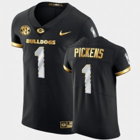 #1 George Pickens College Football UGA Bulldogs Golden Edition Men Black Jersey 354634-915