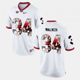 #34 Herchel Walker Player Pictorial University of Georgia Mens White Jersey 458785-259