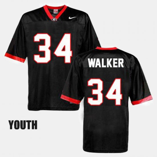 #34 Herschel Walker College Football University of Georgia Youth Black Jersey 670562-349