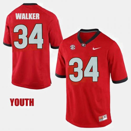 #34 Herschel Walker College Football UGA Bulldogs Youth Red Jersey 681047-526