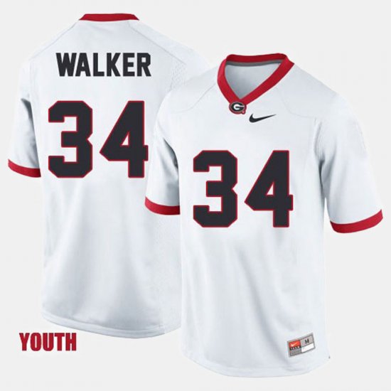 #34 Herschel Walker College Football Georgia Bulldogs Youth White Jersey 900431-430