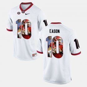 #10 Jacob Eason Player Pictorial Georgia Bulldogs Men White Jersey 808423-508