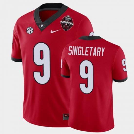 #9 Jaheim Singletary 2022 National Champions UGA Bulldogs Men\'s Red Jersey 402411-909