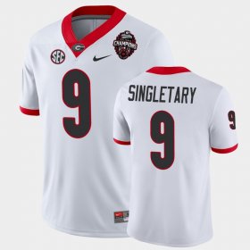 #9 Jaheim Singletary 2022 National Champions University of Georgia Men White Jersey 132912-801