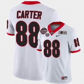 #88 Jalen Carter College Football Georgia Bulldogs 2021-22 CFP National Champions Men White Jersey 277595-137