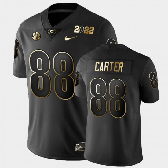 #88 Jalen Carter 2021 National Champions University of Georgia Golden Men\'s Black Jersey 944370-321