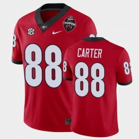 #88 Jalen Carter 2022 National Champions Georgia Men's Red Jersey 427786-534