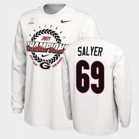 #69 Jamaree Salyer 2021 National Champions University of Georgia Expression Mens White T-Shirt 550766-399