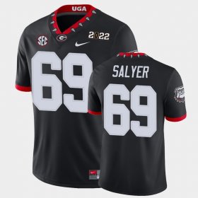 #69 Jamaree Salyer 2021 National Champions Georgia Game Mens Black Jersey 398169-713