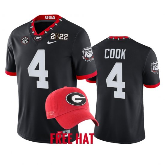 #4 James Cook College Football Georgia 2021 Orange Bowl Champions CFP Men Black Jersey 886070-381