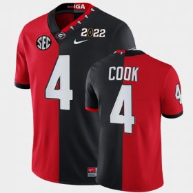 #4 James Cook College Football Georgia 2022 National Championship Split Edition Men's Black Jersey 987583-897