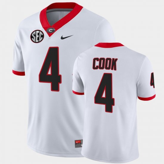 #4 James Cook College Football University of Georgia Game Mens White Jersey 758971-683