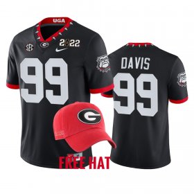 #99 Jordan Davis College Football University of Georgia 2021 Orange Bowl Champions CFP Men's Black Jersey 176240-737