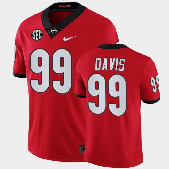 #99 Jordan Davis College Football Georgia Bulldogs Men\'s Red Jersey 251043-756