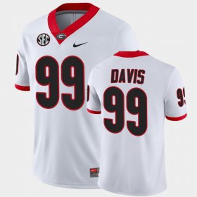 #99 Jordan Davis College Football Georgia Men White Jersey 386053-577