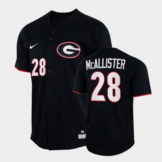 #28 Joshua McAllister College Baseball Georgia Bulldogs 2022 Full-Button Mens Black Jersey 323047-627