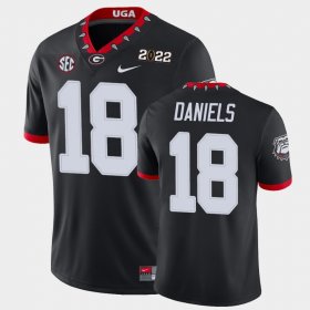 #18 JT Daniels 2021 National Champions Georgia Game Men Black Jersey 933604-491