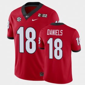 #18 JT Daniels 2021 National Champions Georgia Game Mens Red Jersey 538720-782