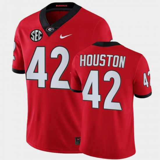 #42 Justin Houston College Football University of Georgia Alumni Men\'s Red Jersey 312034-897