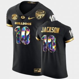 #10 Kearis Jackson 2021 Orange Bowl University of Georgia Golden Diamond Edition Mens Black Jersey 403299-198