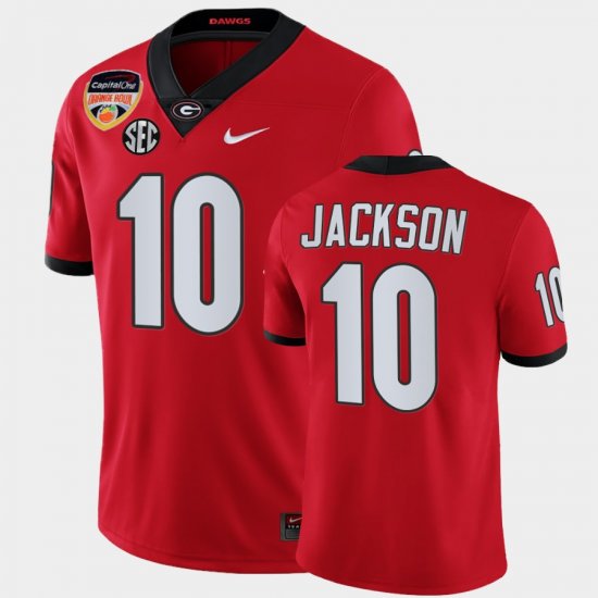 #10 Kearis Jackson 2021 Orange Bowl Georgia Bulldogs College Football Playoff Men Red Jersey 346385-384