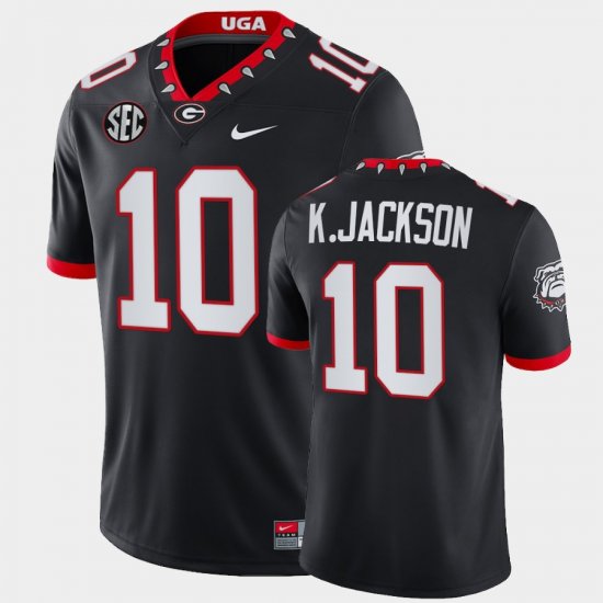 #10 Kearis Jackson College Football University of Georgia Block Number Font Chick-fil-A Men\'s Black Jersey 457579-441