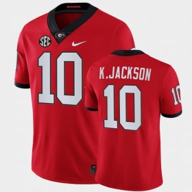 #10 Kearis Jackson College Football Georgia Block Number Font Chick-fil-A Men's Red Jersey 276797-716