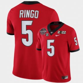 #5 Kelee Ringo College Football University of Georgia 2021-22 CFP National Champions Men's Red Jersey 779270-503