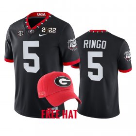 #5 Kelee Ringo College Football UGA 2021 CFP National Champions Free Hat Men Black Jersey 868821-395