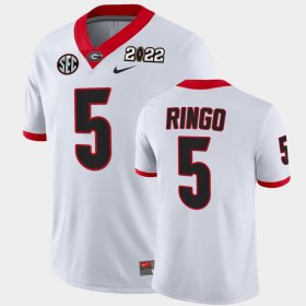 #5 Kelee Ringo College Football UGA Bulldogs 2021 CFP National Champions Mens White Jersey 379476-171