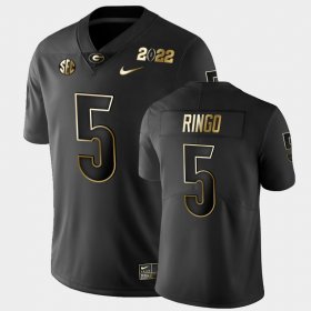 #5 Kelee Ringo 2021 National Champions UGA Bulldogs Golden Mens Black Jersey 475703-580