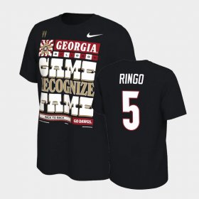 #5 Kelee Ringo 2022 National Champions Georgia Bulldogs Men Black T-Shirt 191330-892