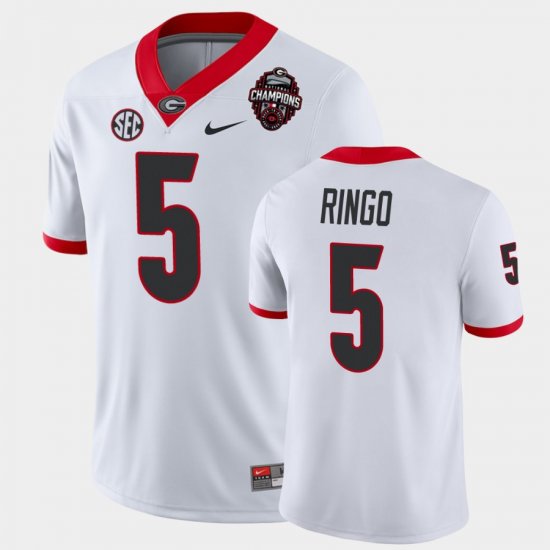 #5 Kelee Ringo 2022 National Champions Georgia Bulldogs Men White Jersey 736999-402