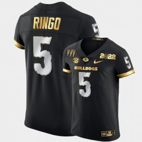 #5 Kelee Ringo College Football Georgia 3X CFP National Champions Golden Limited Mens Black Jersey 546642-588