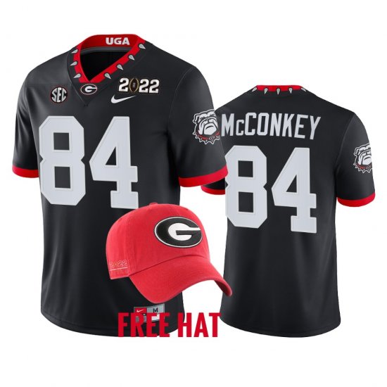 #84 Ladd McConkey College Football University of Georgia 2021 Orange Bowl Champions CFP Mens Black Jersey 582599-215