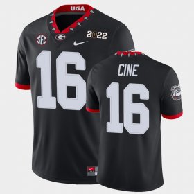 #16 Lewis Cine 2021 National Champions Georgia Bulldogs Game Men Black Jersey 752855-302