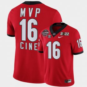 #16 Lewis Cine College Football UGA Bulldogs 3-Times CFP National Champions MVP Mens Black Jersey 758996-934