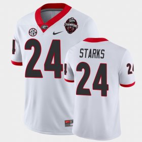 #24 Malaki Starks 2022 National Champions University of Georgia Mens White Jersey 438271-415