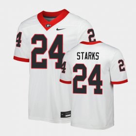 #24 Malaki Starks Game University of Georgia Men's White Jersey 170580-225