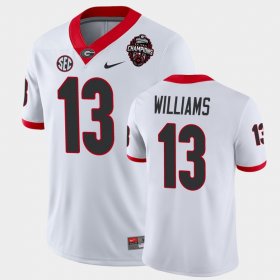 #13 Mykel Williams 2022 National Champions University of Georgia Mens White Jersey 786685-785