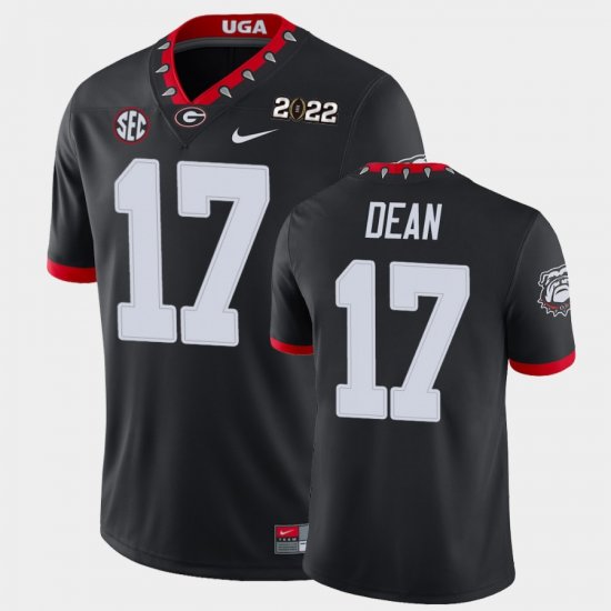 #17 Nakobe Dean 2021 National Champions UGA Bulldogs Game Men\'s Black Jersey 730402-809