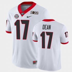 #17 Nakobe Dean 2021 National Champions UGA Bulldogs Game Men White Jersey 797874-541