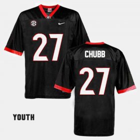 #27 Nick Chubb College Football UGA Youth Black Jersey 709633-562