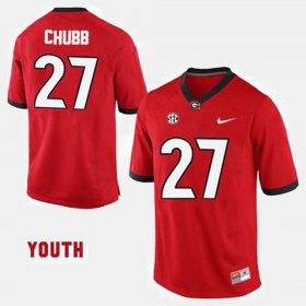 #27 Nick Chubb College Football UGA Bulldogs Youth Red Jersey 165644-420