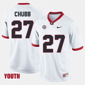 #27 Nick Chubb College Football Georgia Youth White Jersey 717484-790